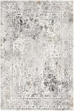 5’ x 8’ Gray Distressed Ornate Area Rug