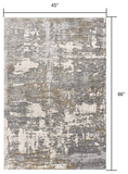 4’ x 6’ Beige and Gray Distressed Area Rug