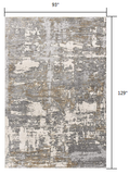 8’ x 11’ Beige and Gray Distressed Area Rug