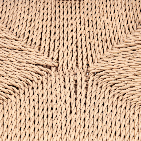 Evelina Outdoor Side Chair in Heat Treated Ash Frame in Golden Ash Color and Natural Rattan Seat - Set of 2