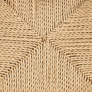 Evelina Outdoor Bar Stool in Heat Treated Ash Frame in Golden Ash Color and Natural Rattan Seat