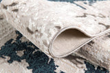 4’ x 6’ Navy and Ivory Abstract Distressed Area Rug