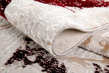 4’ x 6’ Red and Ivory Modern Distressed Area Rug