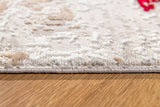 8’ x 11’ Red and Ivory Modern Distressed Area Rug