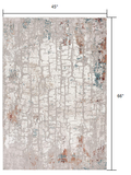 4’ x 6’ Gray and Ivory Abstract Branches Area Rug