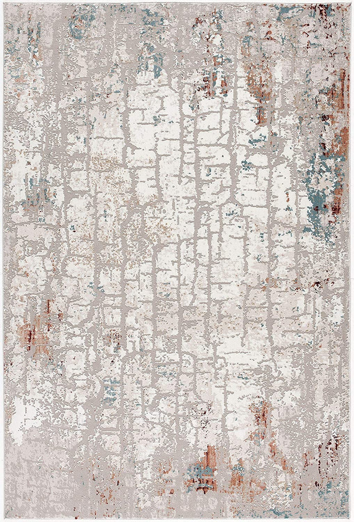 5’ x 8’ Gray and Ivory Abstract Branches Area Rug