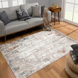 5’ x 8’ Gray and Ivory Abstract Branches Area Rug