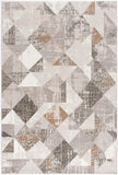 4’ x 6’ Gray and Ivory Distressed Diamonds Area Rug