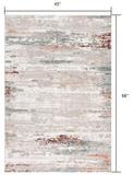 4’ x 6’ Gray and Ivory Distressed Diamonds Area Rug