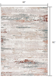 5’ x 8’ Gray and Ivory Distressed Diamonds Area Rug