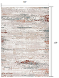 8’ x 11’ Gray and Ivory Distressed Diamonds Area Rug