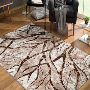 4’ x 6’ Brown Intricate Branches Area Rug