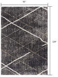 8’ x 11’ Gray Modern Distressed Lines Area Rug