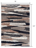 7’ x 9’ Gray and Black Strokes Area Rug