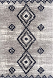 5’ x 8’ Gray and Navy Boho Chic Area Rug