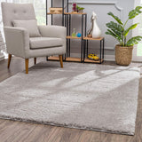 Gray Modern Solid Shag Area Rug