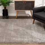 7’ x 9’ Ivory Modern Solid Shag Area Rug