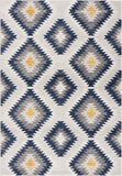 2’ x 10’ Blue and Gray Kilim Pattern Runner Rug