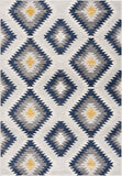 8’ x 11’ Blue and Gray Kilim Pattern Area Rug