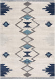 2’ x 10’ Navy and Ivory Tribal Pattern Runner Rug