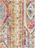 5’ x 8’ Gold and Ivory Distressed Tribal Area Rug
