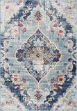 2’ x 13’ Blue Distressed Medallion Runner Rug