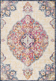 2’ x 15’ Cream Decorative Medallion Runner Rug