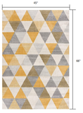 4’ x 6’ Yellow Triangular Lattice Area Rug