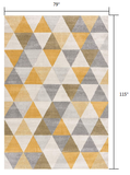 7’ x 10’ Yellow Triangular Lattice Area Rug