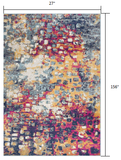 2’ x 13’ Multicolored Abstract Painting Runner Rug