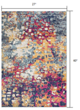 2’ x 5’ Multicolored Abstract Painting Area Rug