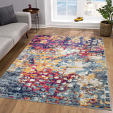 5’ x 8’ Multicolored Abstract Painting Area Rug