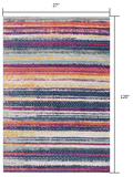 2’ x 10’ Multicolor Irregular Striped Runner Rug