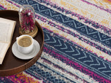 2’ x 12’ Multicolor Irregular Striped Runner Rug