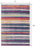 2’ x 13’ Multicolor Irregular Striped Runner Rug