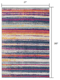 2’ x 15’ Multicolor Irregular Striped Runner Rug