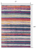 2’ x 22’ Multicolor Irregular Striped Runner Rug