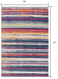 3’ x 5’ Multicolor Irregular Striped Area Rug