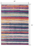 5’ x 8’ Multicolor Irregular Striped Area Rug