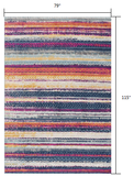 7’ x 10’ Multicolor Irregular Striped Area Rug