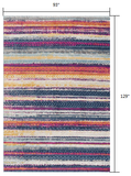 8’ x 11’ Multicolor Irregular Striped Area Rug