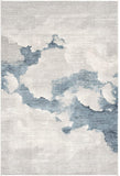 7’ x 10’ Gray and Blue Abstract Clouds Area Rug