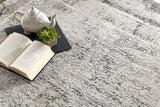 7’ x 10’ Gray and Ivory Abstract Distressed Area Rug