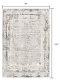 7’ x 10’ Gray and Ivory Abstract Distressed Area Rug