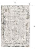 8’ x 11’ Gray and Ivory Abstract Distressed Area Rug