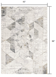 4’ x 6’ Gray and Ivory Abstract Distressed Area Rug