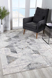 5’ x 8’ Gray and Ivory Abstract Distressed Area Rug