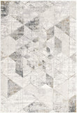 5’ x 8’ Gray and Ivory Abstract Distressed Area Rug