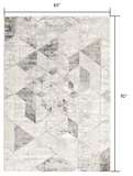 5’ x 8’ Gray and Ivory Abstract Distressed Area Rug