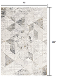 8’ x 11’ Gray and Ivory Abstract Distressed Area Rug